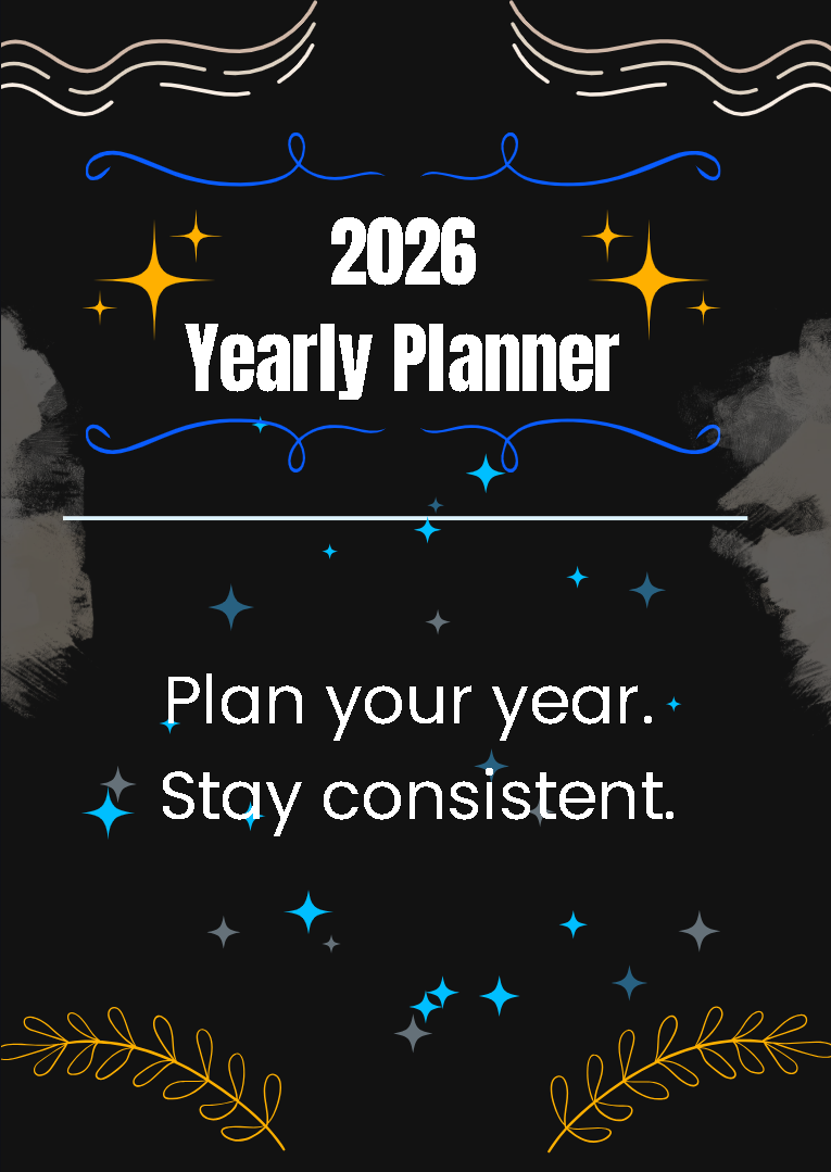 Minimalist 2026 Digital Planner | Dark Aesthetic Student Planner | Printable PDF