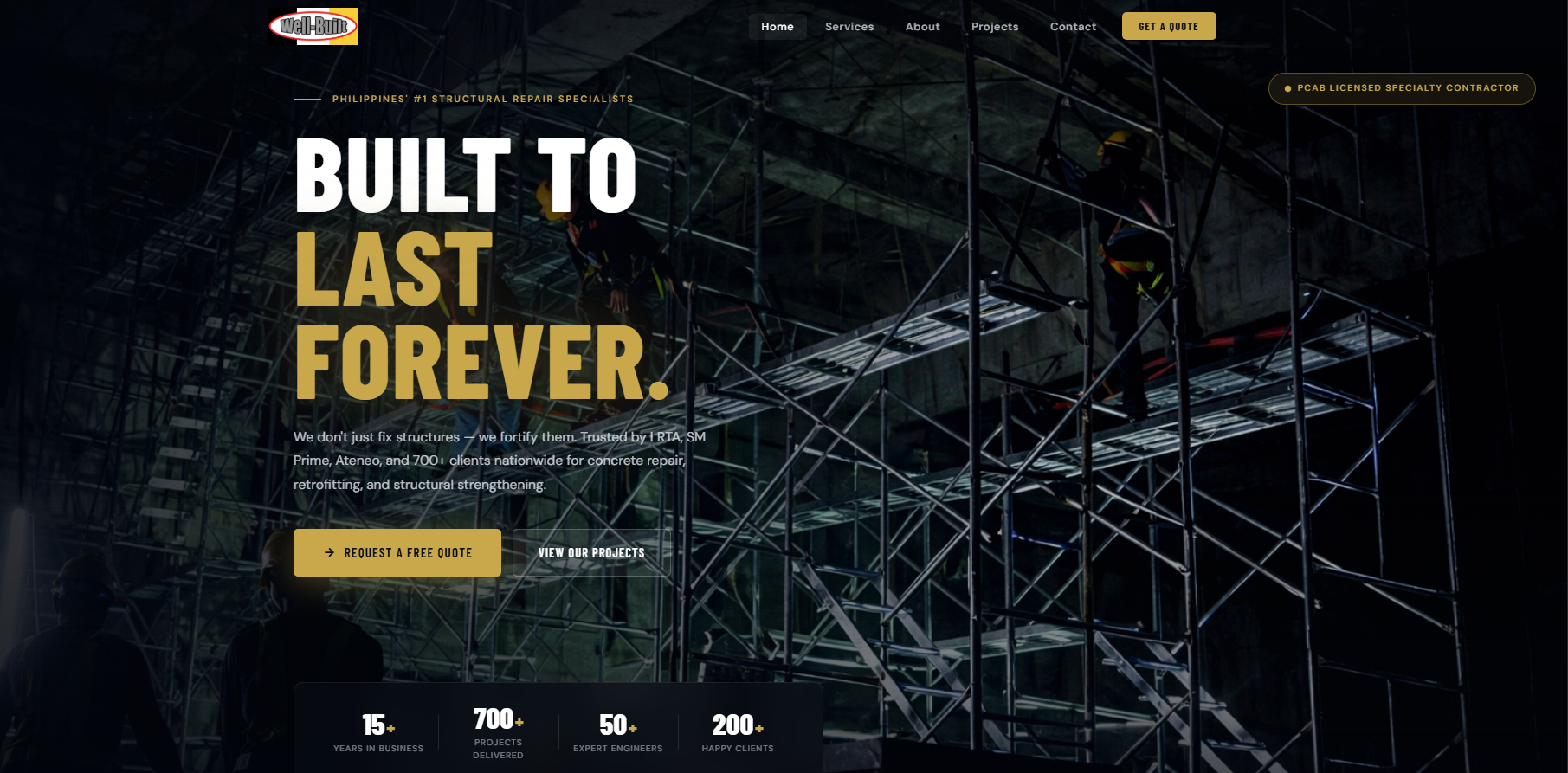 Construction Company Website with CMS & Admin Dashboard