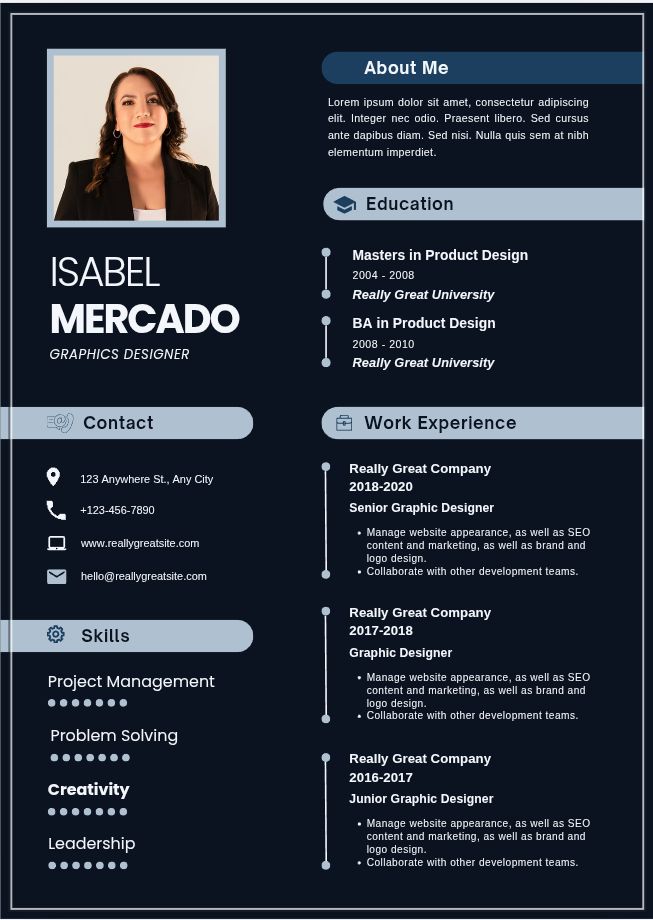 Black and white Professional resume